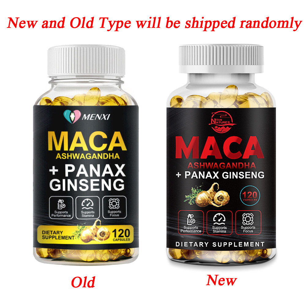 Organic Maca Root + Panax Ginseng 11400mg, Peruvian Maca Extract for Men & Women
