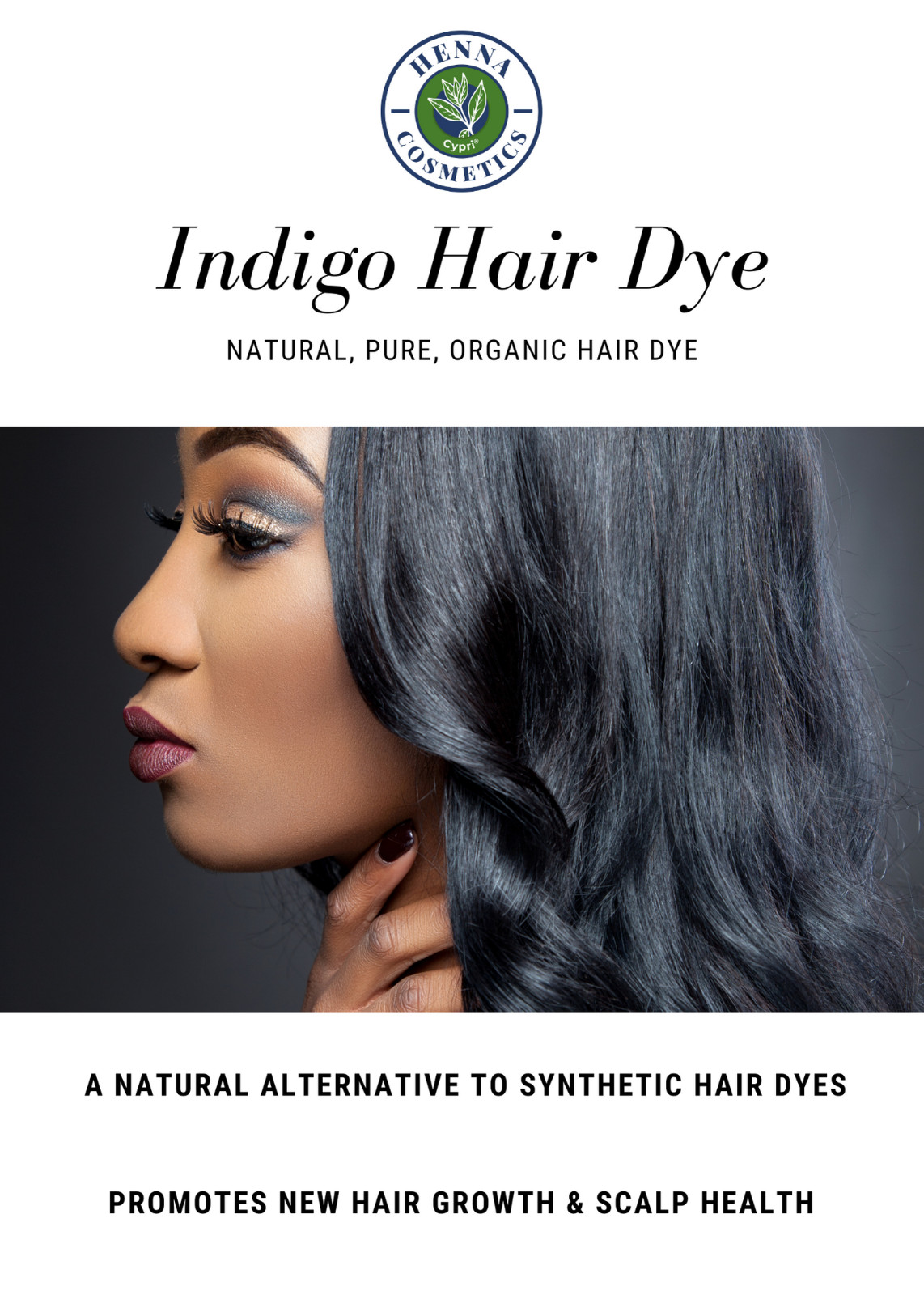 Indigo Powder For Hair Dye, Black, Coloring, Can Be Used With Henna, Organic