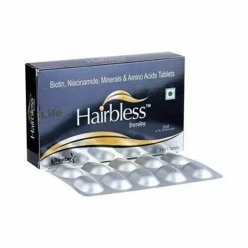 Hairbless Natural Tablet FOR stronger and adds shine to HAIR PACK OF 30 TABLETS