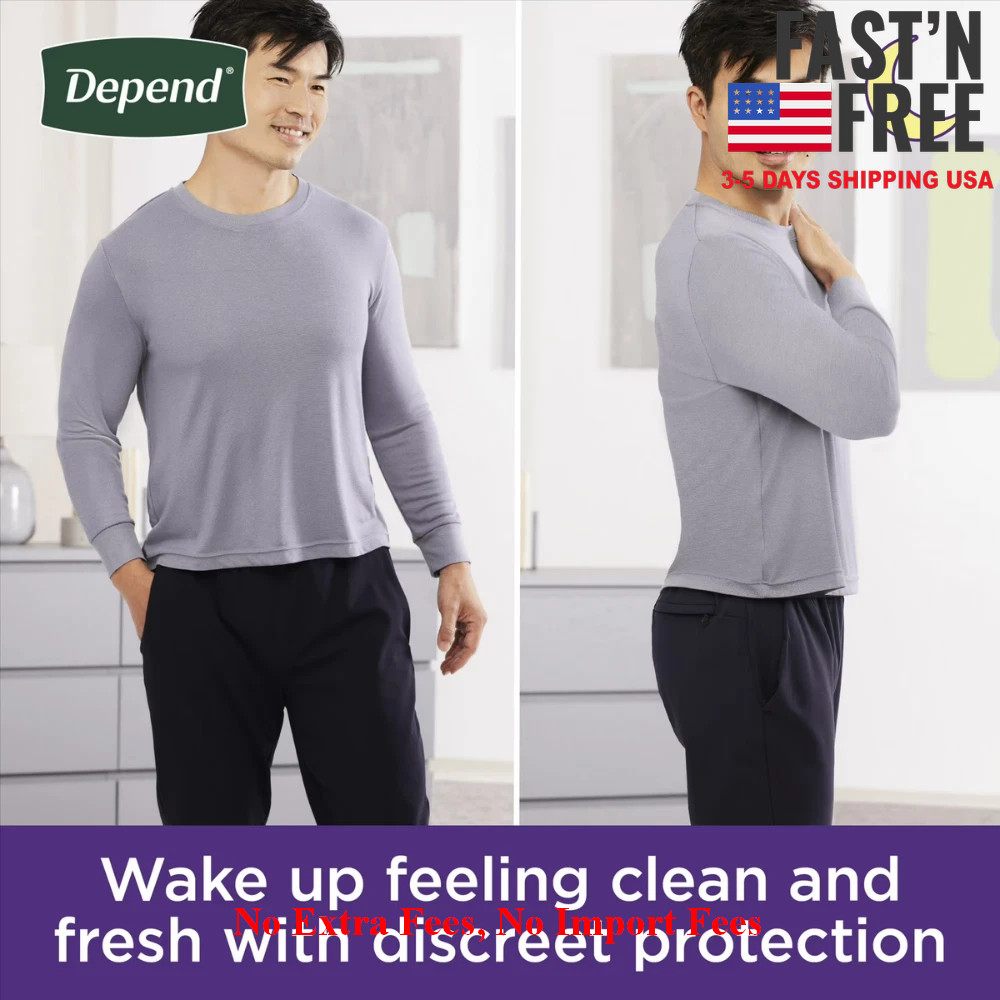 Depend Night Defense Men Incontinence Underwear, Adult Diapers, S/M, 64 Count