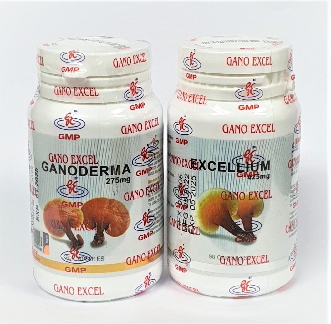 1 Bottle Gano Excel Excellium 90 + 1 Bottle Ganoderma Lucidum 90 Capsules USA