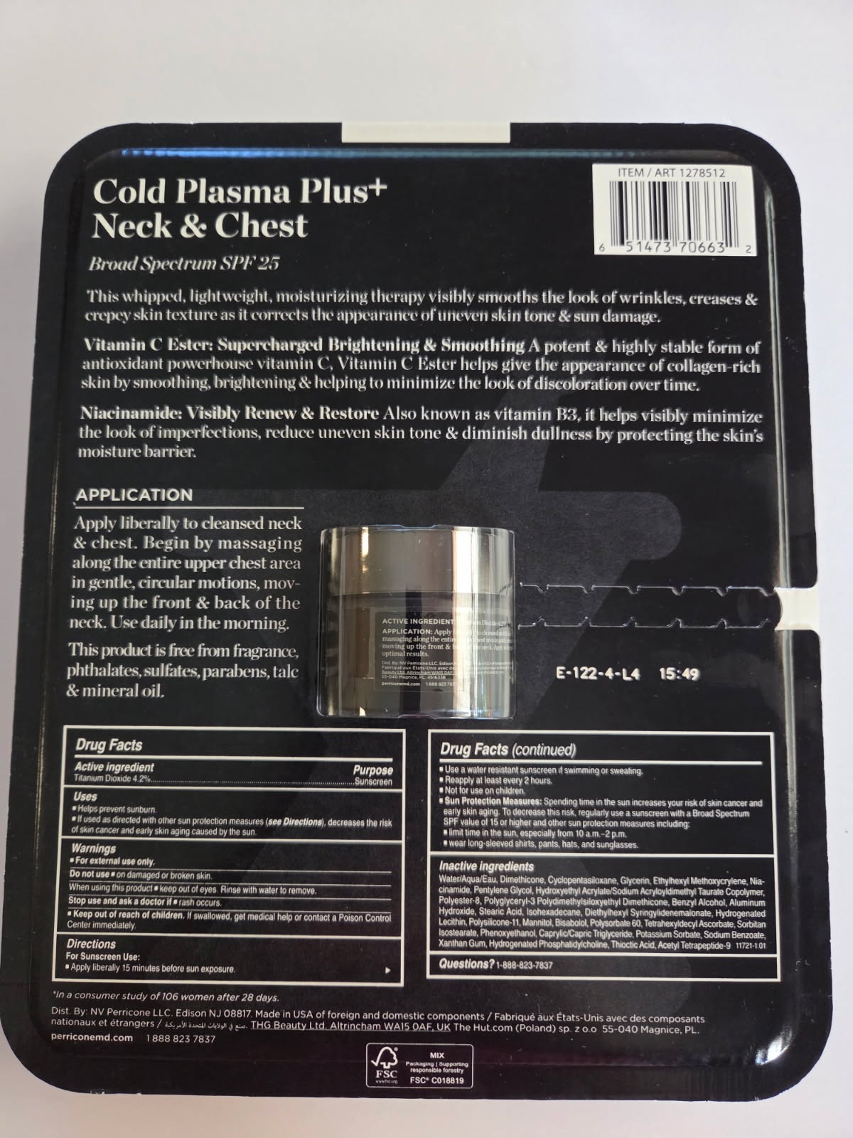 PERRICONE MD Cold Plasma Plus+ Neck & Chest Broad Spectrum SPF 25 Factory Sealed