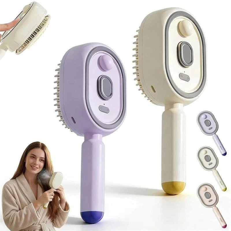 Electric Spray Air Cushion Massage Comb,Self-Cleaning Anti Tangle Electric Brush