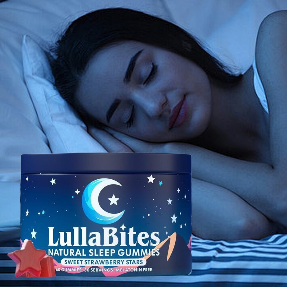 NEW LullaBites Natural Sleep Gummies Strawberry Stars Flavor 60 Gummies