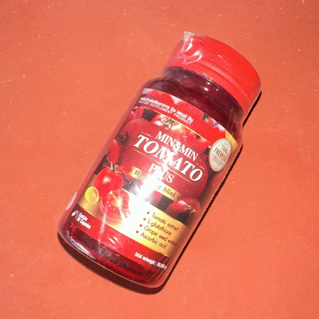 MIN & MIN Tomato Plus Skin Whitening Dietary Supplement 30 Capsules