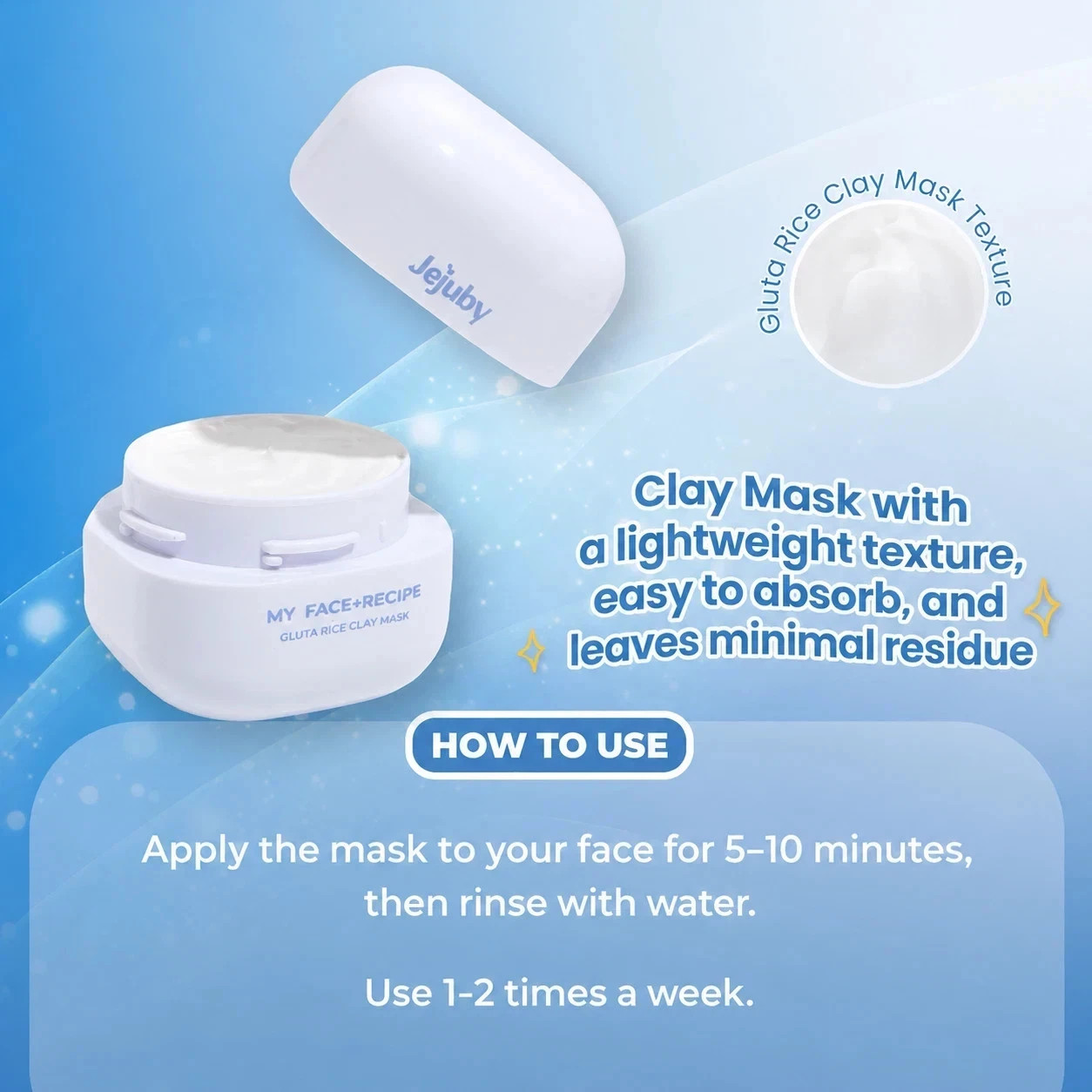 Jejuby Bundling Mugwort Tea Clay Mask 50g & Gluta Rice Clay Mask 50g