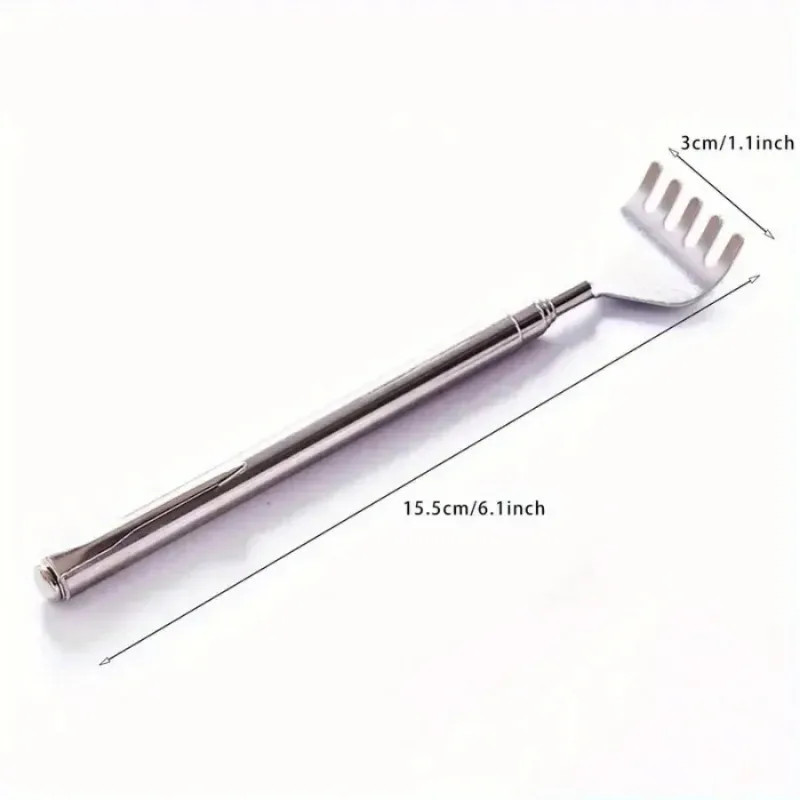 1pcs Telescopic Back Scratcher: Portable Extendable Stainless Steel Gift – NEW