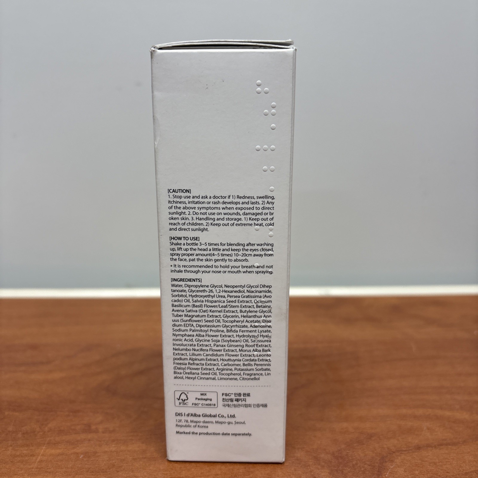 d’alba Piedmont Vital Spray Serum White Truffle 3.38 fl oz (100 mL) Exp 08/28