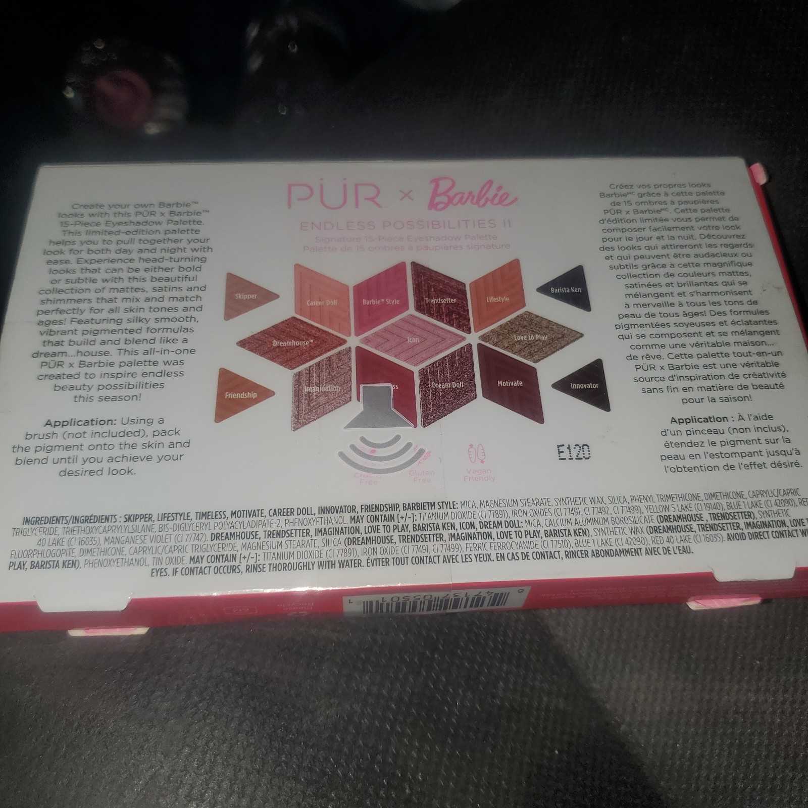 Pur X Barbie Signature 15 Pc. Endless Possibilities Eyeshadow Palette-New, Boxed