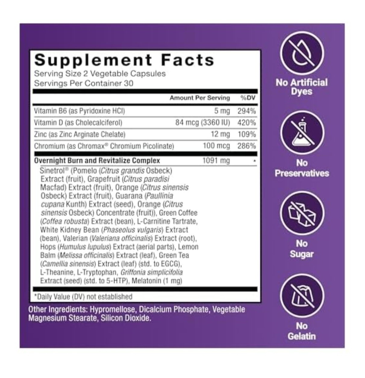 Force Factor LeanFire PM Night Weight Management 60 Veg Capsules No Sugar