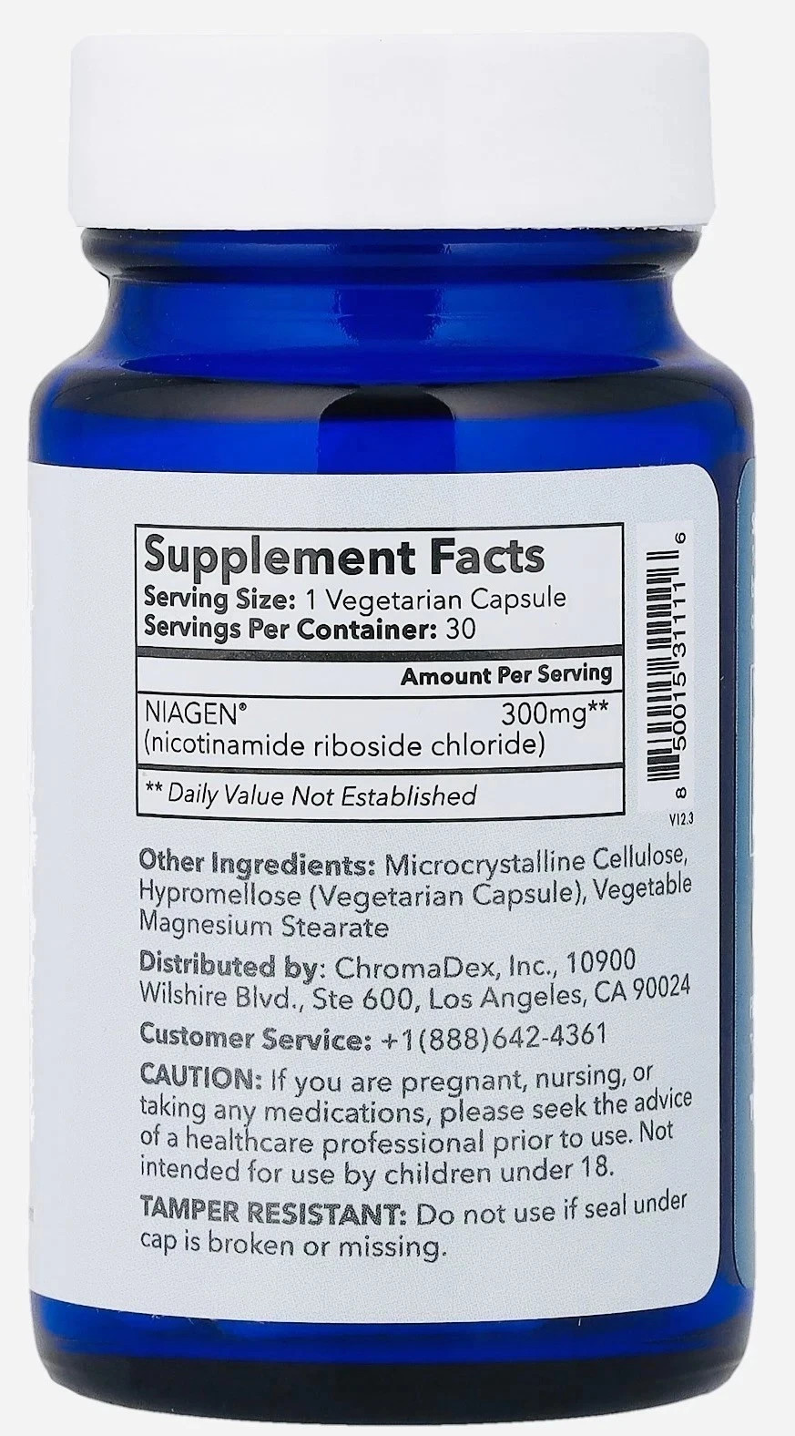 TRU NIAGEN Formula NAD+ NR Supplement 300mg Nicotinamide Riboside 90 Capsules
