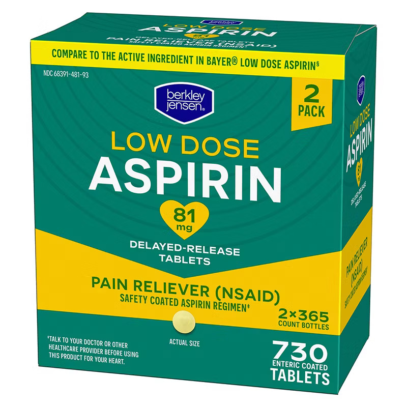 Low Dose Aspirin 81 mg 730 Tablets Coated Compare to Bayer Exp: 2028