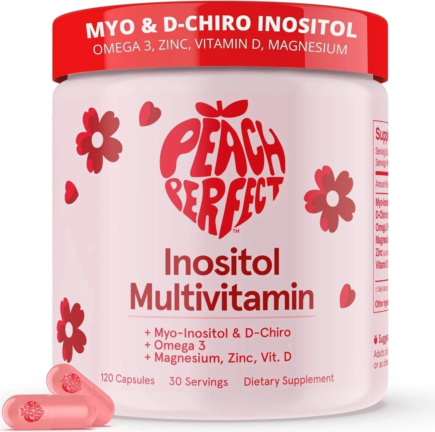Peach Perfect Inositol Multivitamin, 120 Capsules