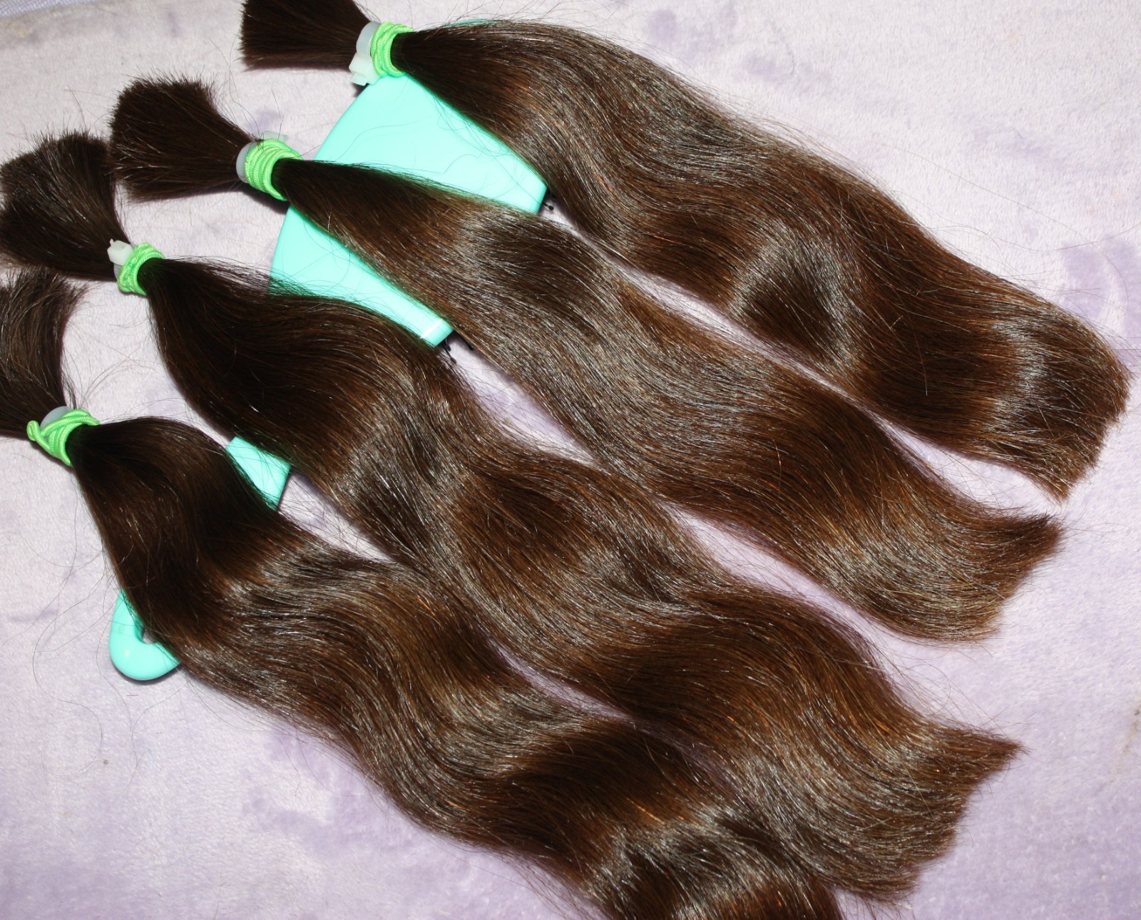 HAIR REBORN WIG 13 IN 3.9oz FINE & SILKY DARK GOLDEN BRUNETTE PONYTAILS F90