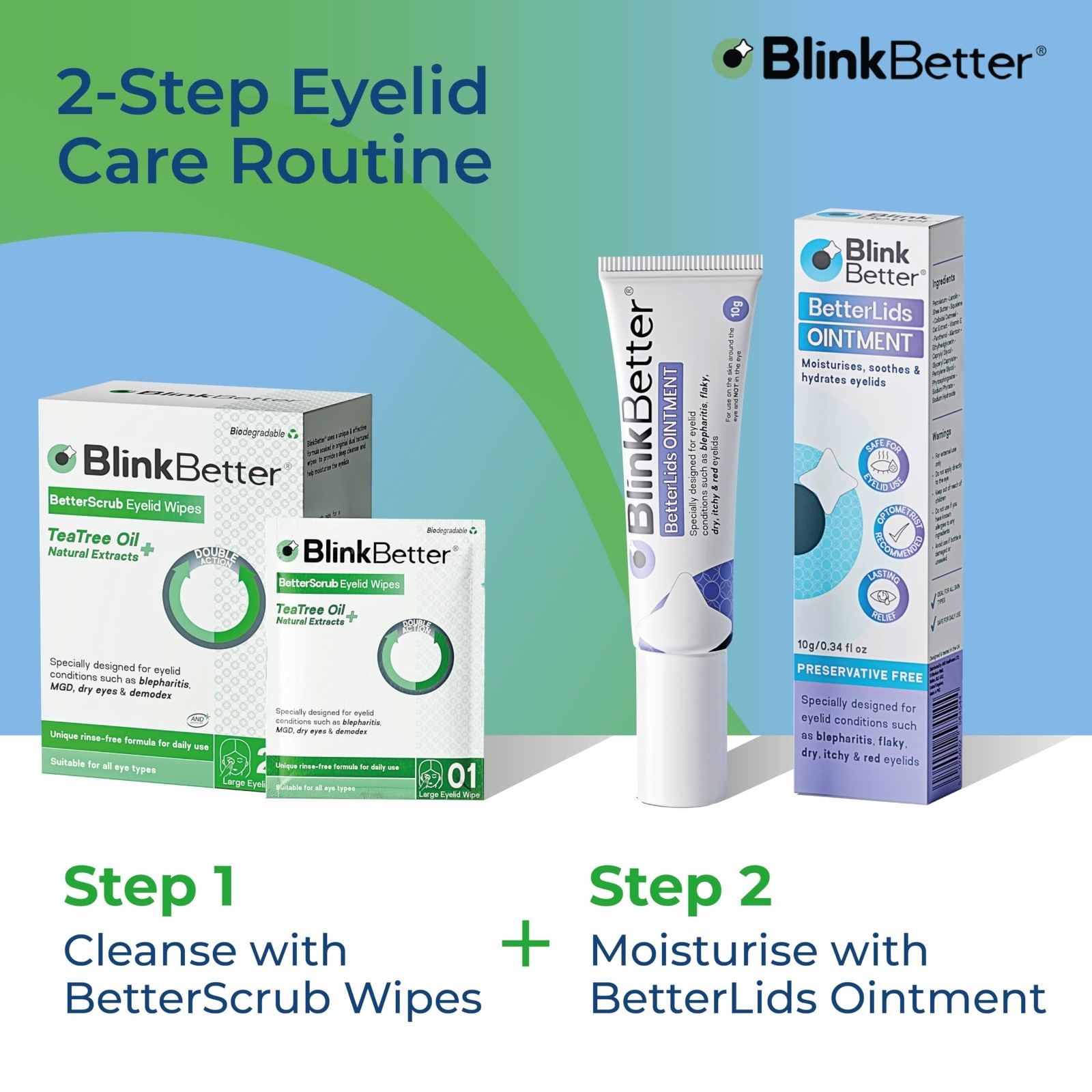 Natural Tea Tree Oil Eyelid Wipes – 60 Count (Pack of 3) for Blepharitis, MGD &