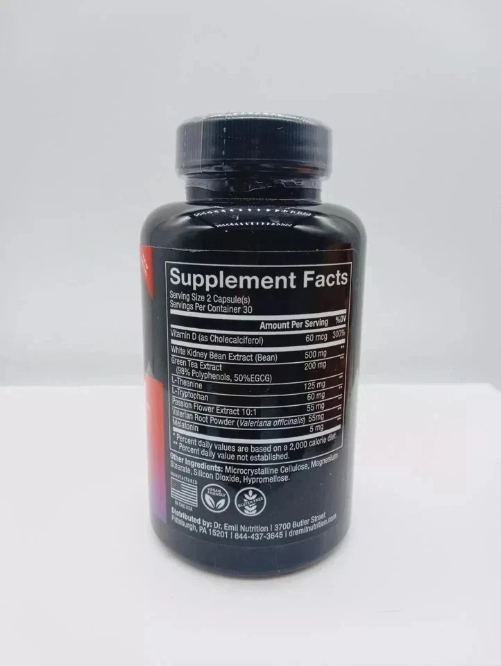Dr Emil Nutrition Bedtime Burn PM Fat Burner Sleep Aid Pills 60 Count, Pack of 3