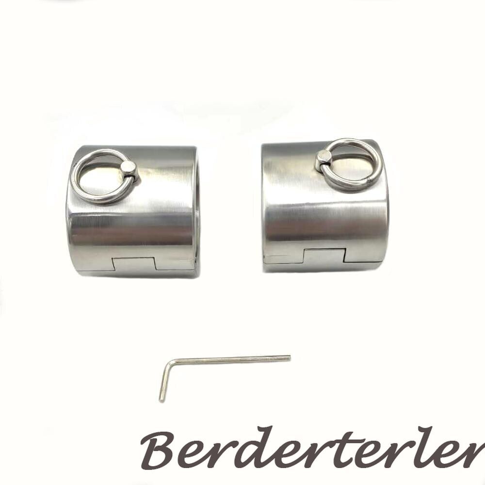 6CM Stainless Steel Handcuffs Bondage High Quality Wrist Cuffs Shackle Device