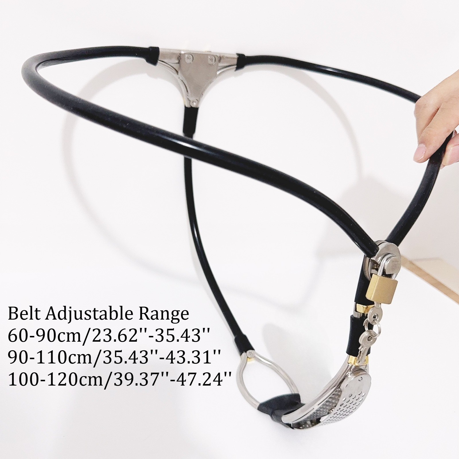 Stainless Steel Chastity Belt Invisible Lockable With Vaginal Plug For Female