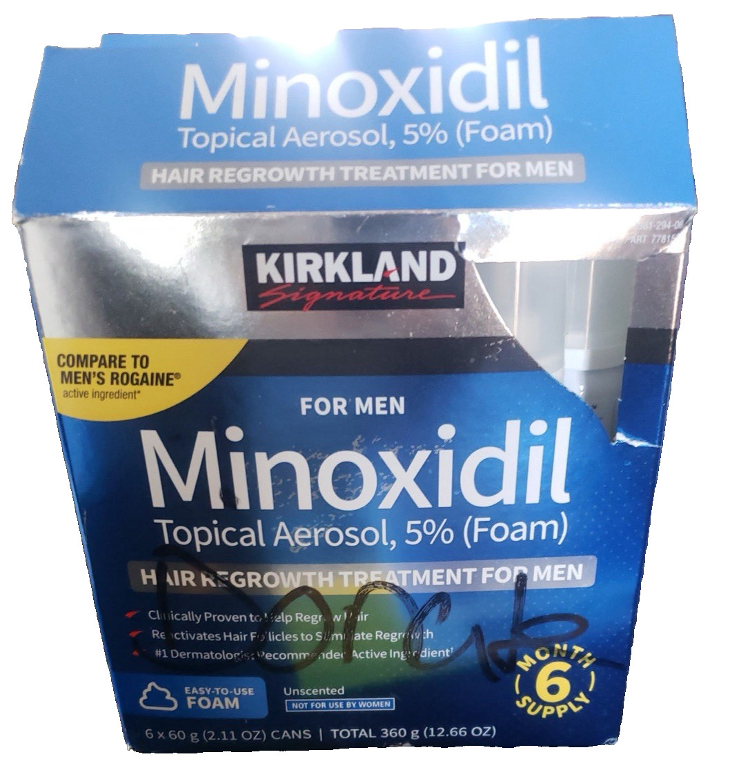 MINOXIDIL 5% Foam Kirkland Signature Men Hair Regrowth 6 Month Supply 6 cans ’27
