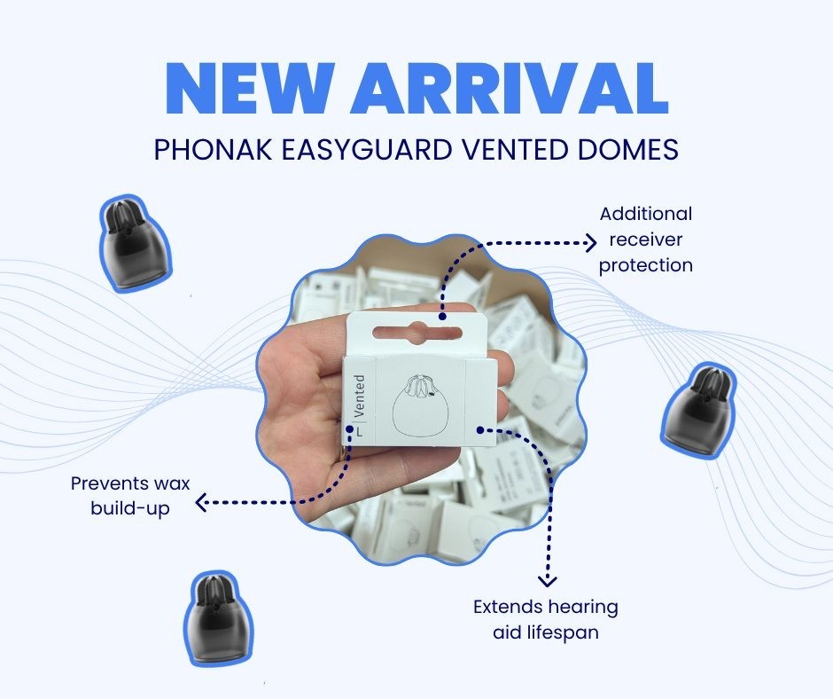 Genuine Phonak EasyGuard Medium Vented Domes 8 Pack Sealed 054-1256 OEM