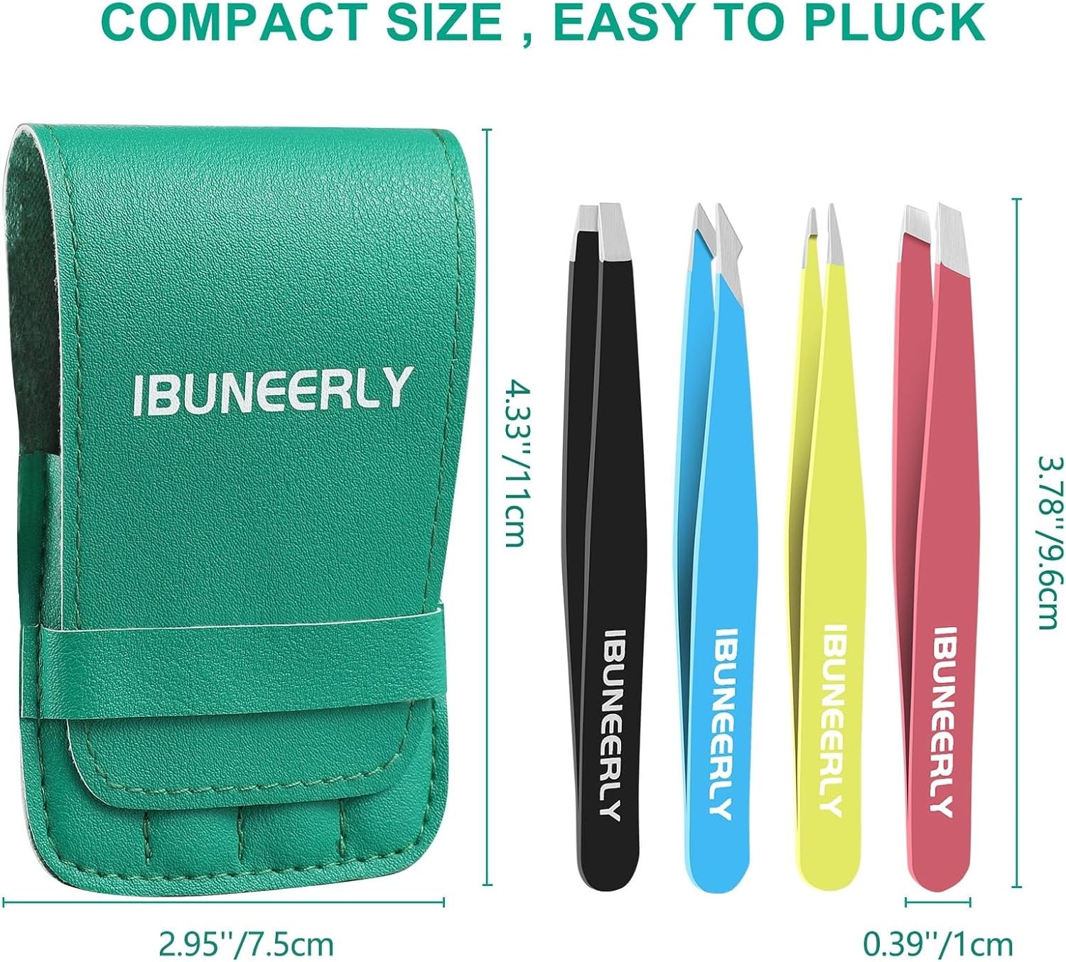 Eyebrows Tweezers Set, 4Pcs Stainless Steel for Women Multi-color