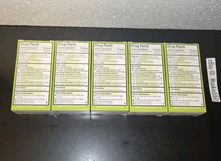 5 Box Lot REFRESH RELIEVA Lubricant Eye Drops 0.33 oz 10mL EXP 11/2024-12/2024