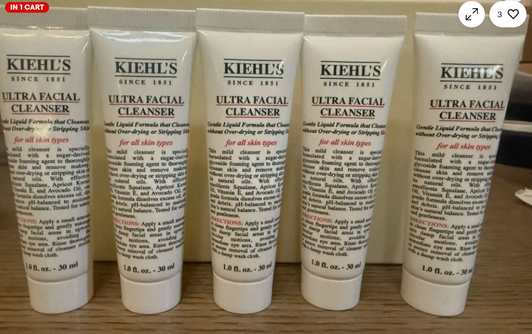 Lot 5 X Kiehl’s Ultra Facial Cleanser 1 fl oz/30 mL each Total 150 ML