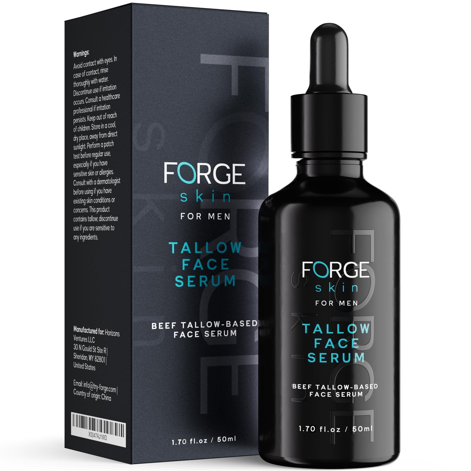 FORGE SKIN® Night Beef Tallow Serum for Men [TALLOW-BASED] – Facial Essence…