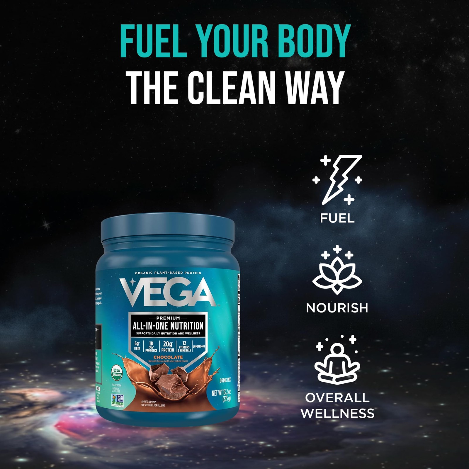 Vega All-in-One Nutrition Organic Vegan 13.2 Ounce (Pack of 1),