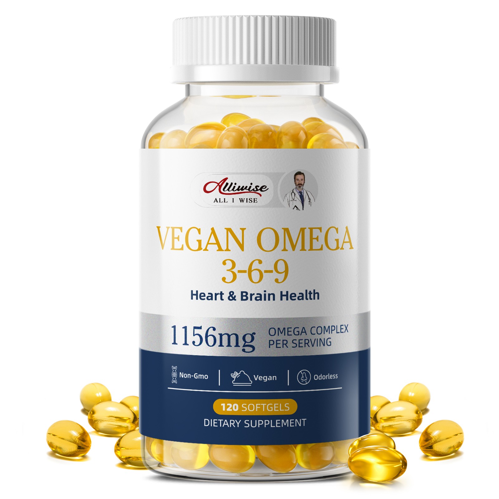 Vegan Omega 3-6-9 2-Pack – 240 Softgels, Plant-Based, Highest Potency, Odorless