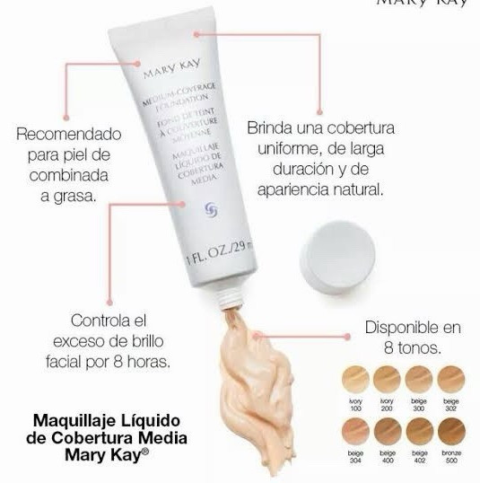 Mary Kay Liquid Foundation Medium Coverage Beige 402 1 fl oz (29 mL)