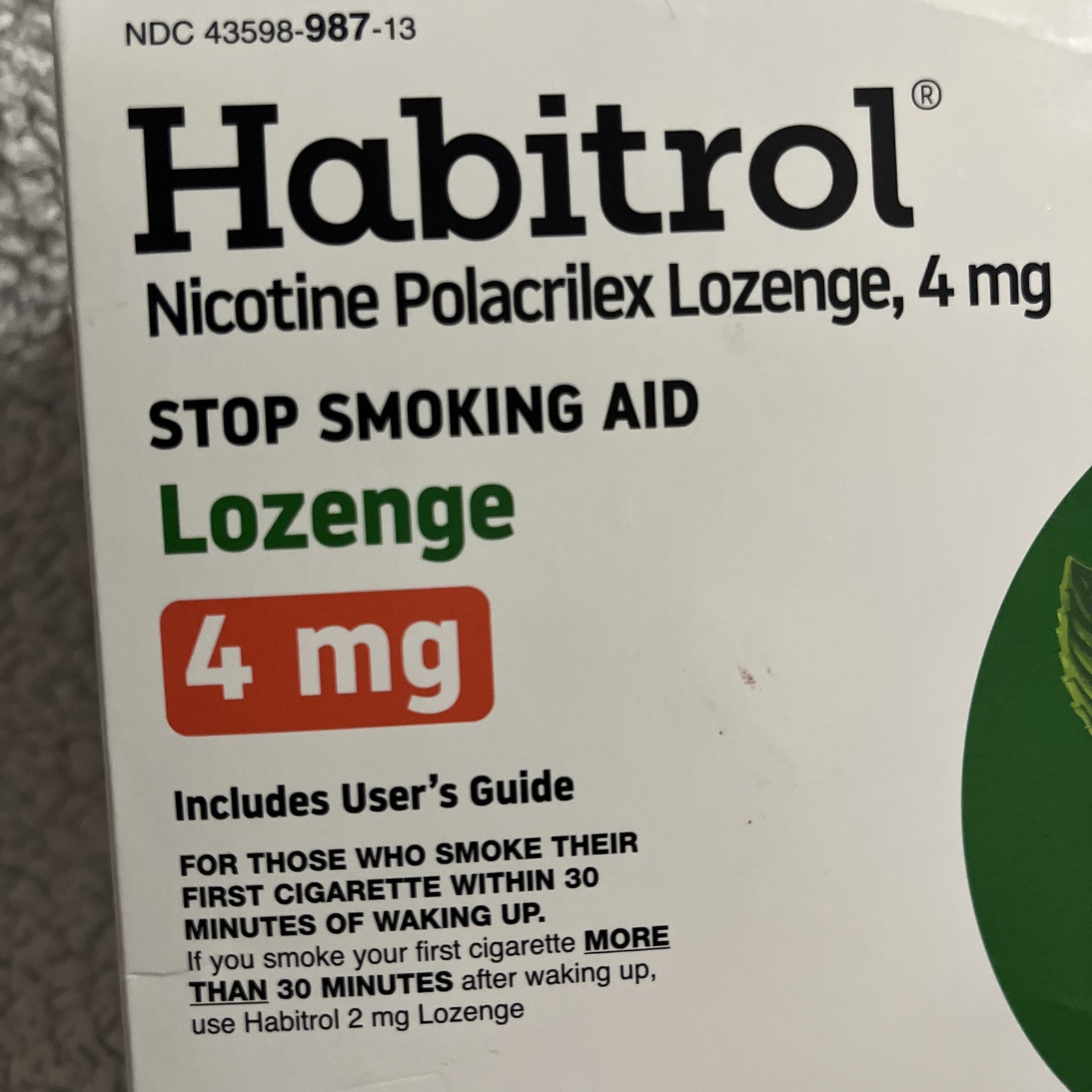 Habitrol Nicotine Lozenges 4 mg Mint Flavor 135 Count Nicotine Lozenge Exp 09/26