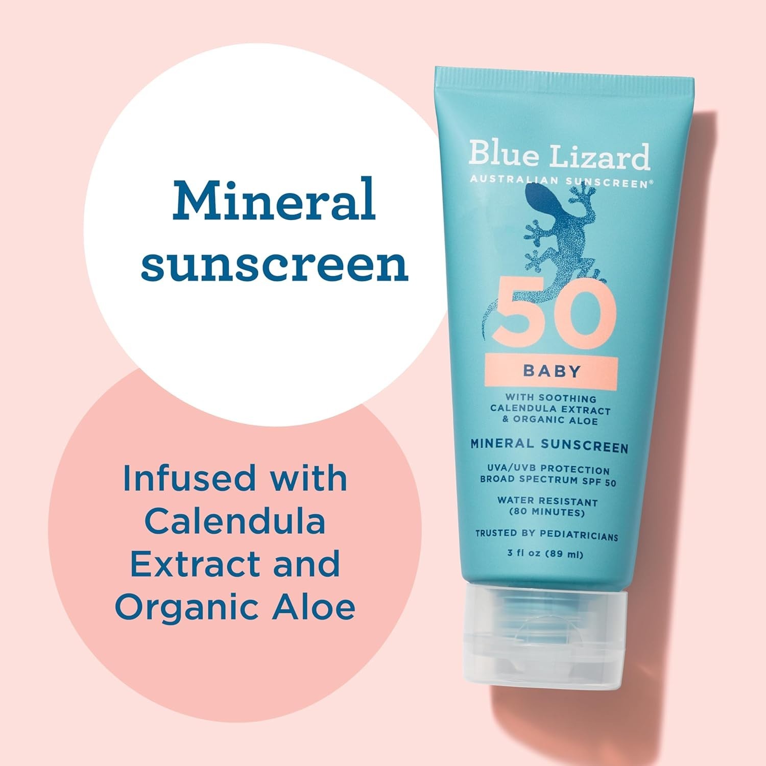 BLUE LIZARD Baby Mineral Sunscreen with Zinc Oxide, SPF 50+ 3 PACK