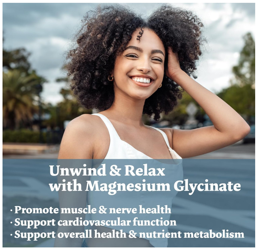 Magnesium Glycinate 500mg 90 Capsules Sleep Aid Muscle Support Gentle Stomach