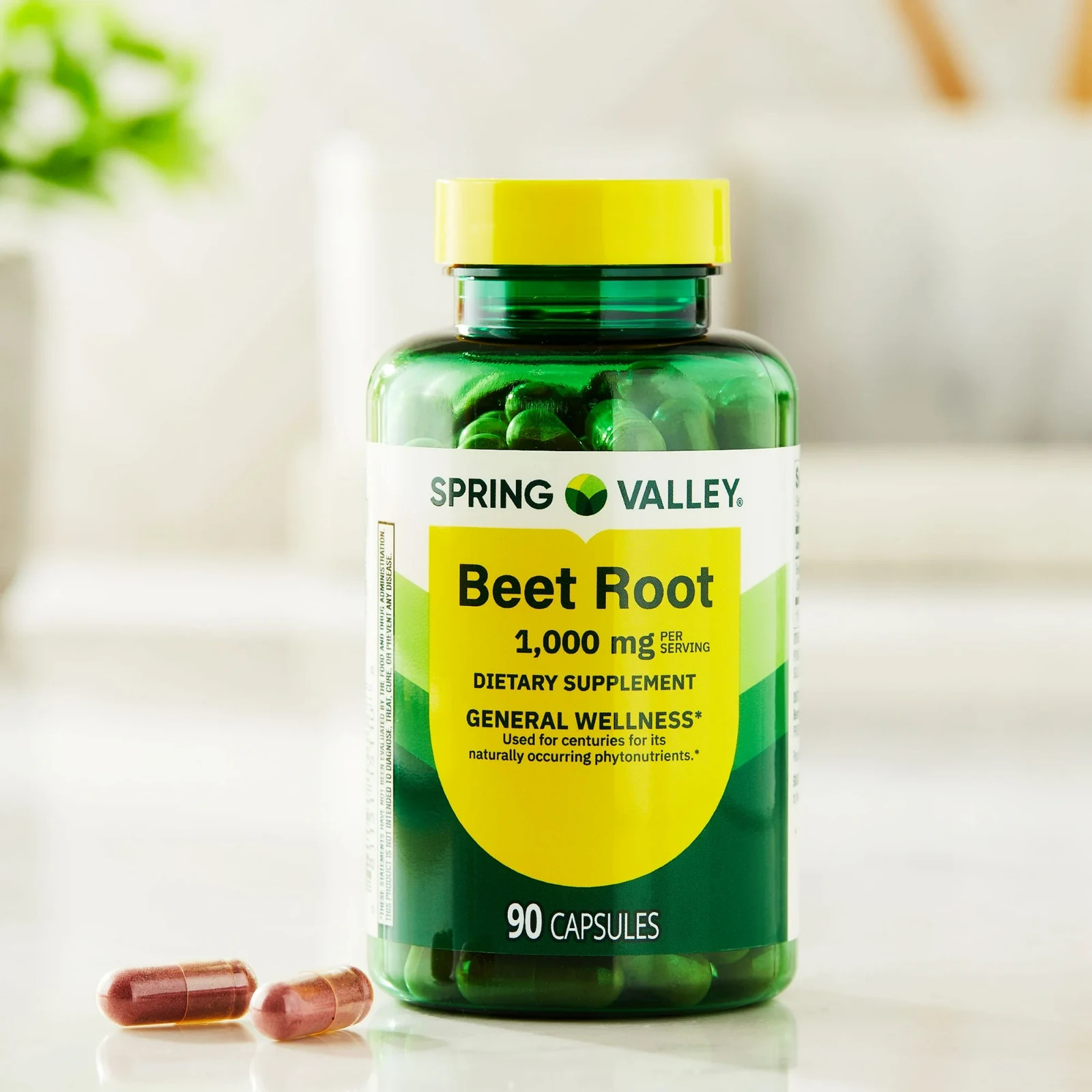New Spring Valley Beet Root Dietary Supplement, 1000 mg, 90 Count