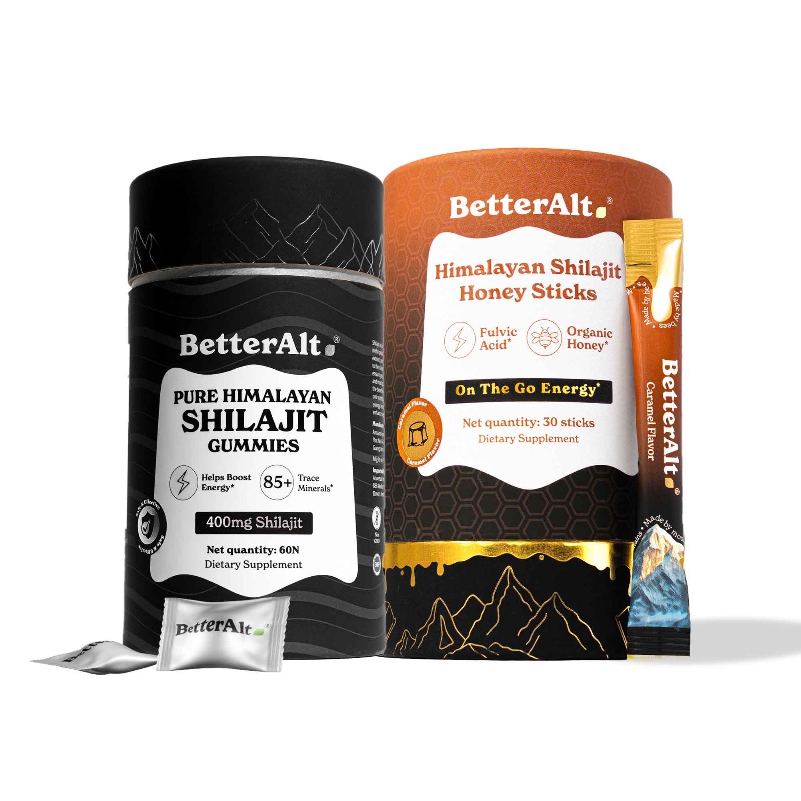 BetterAlt Ultimate Power Up Combo |Shilajit 60 Gummies+ Shilajit Honey 30 Sticks