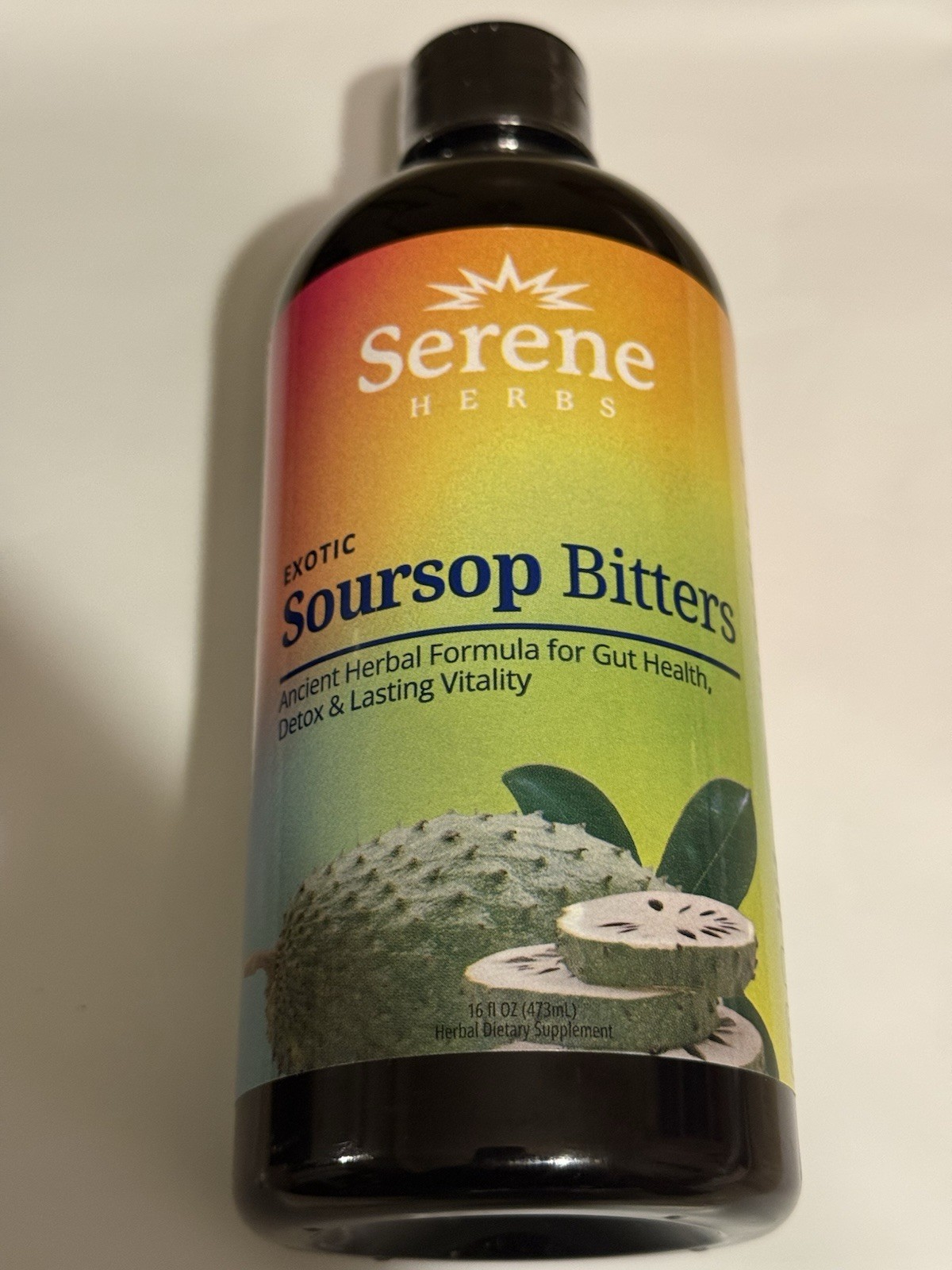Serene HERBS Soursop Bitters Ancient Herbal Formula Detox Gut Health 16oz