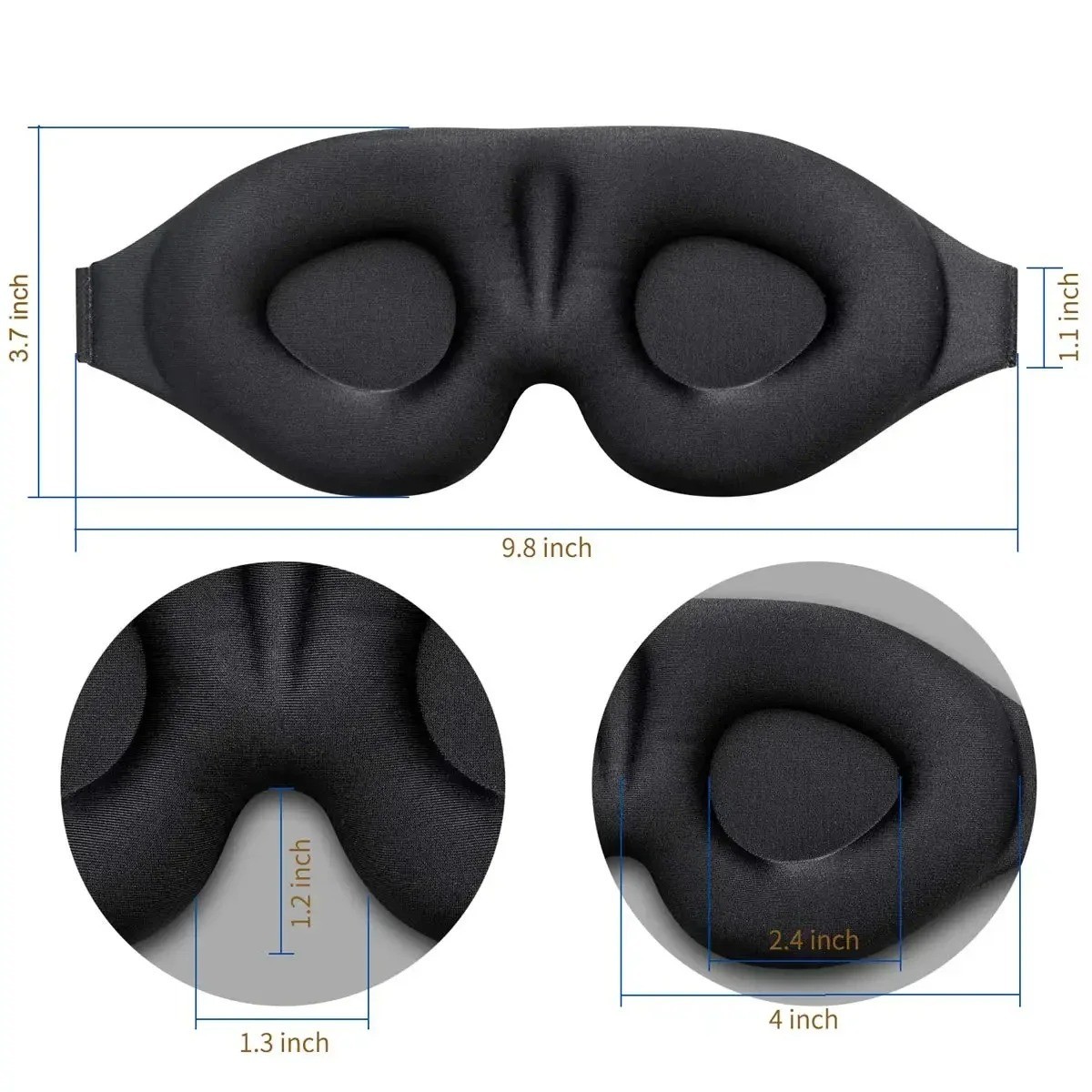 MZOO Luxury Sleep Eye Mask for Side Sleeper Men Women, Zero Eye Pressure 3D Mask