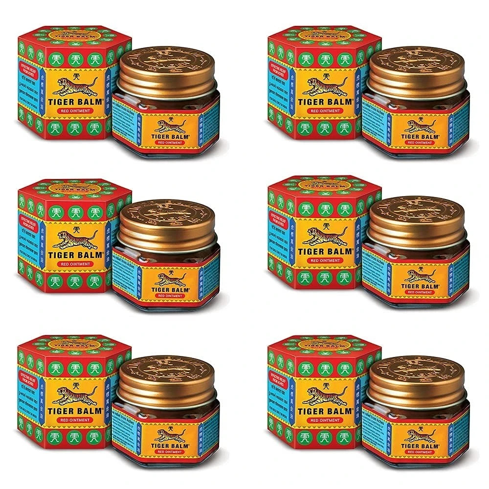 Tiger Balm Red Super Strength Pain Relief Ointment (21ml Each)- Pack of 6