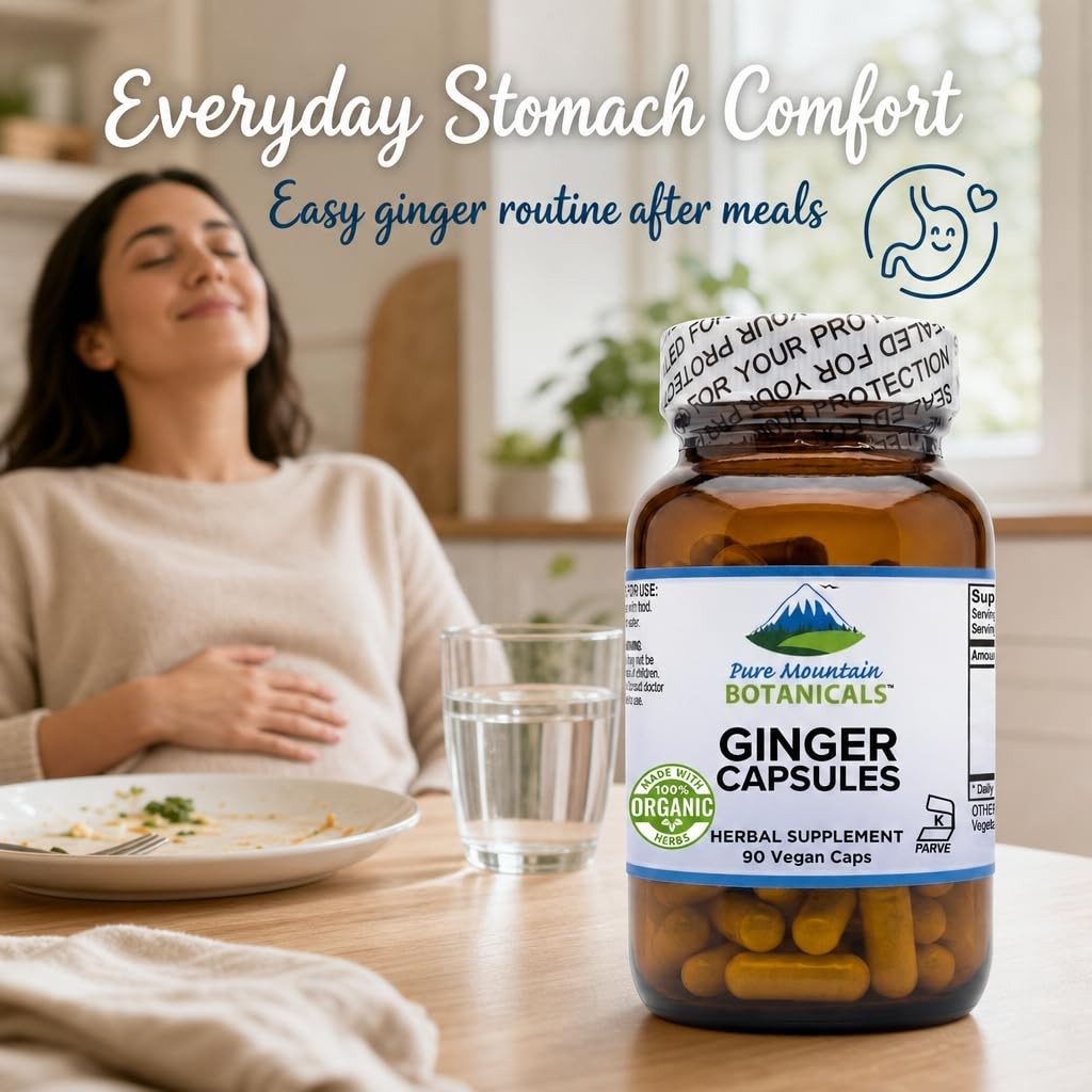 Best Ginger Capsules for Digestion? Pure Mountain Botanicals with Organic Ginger
