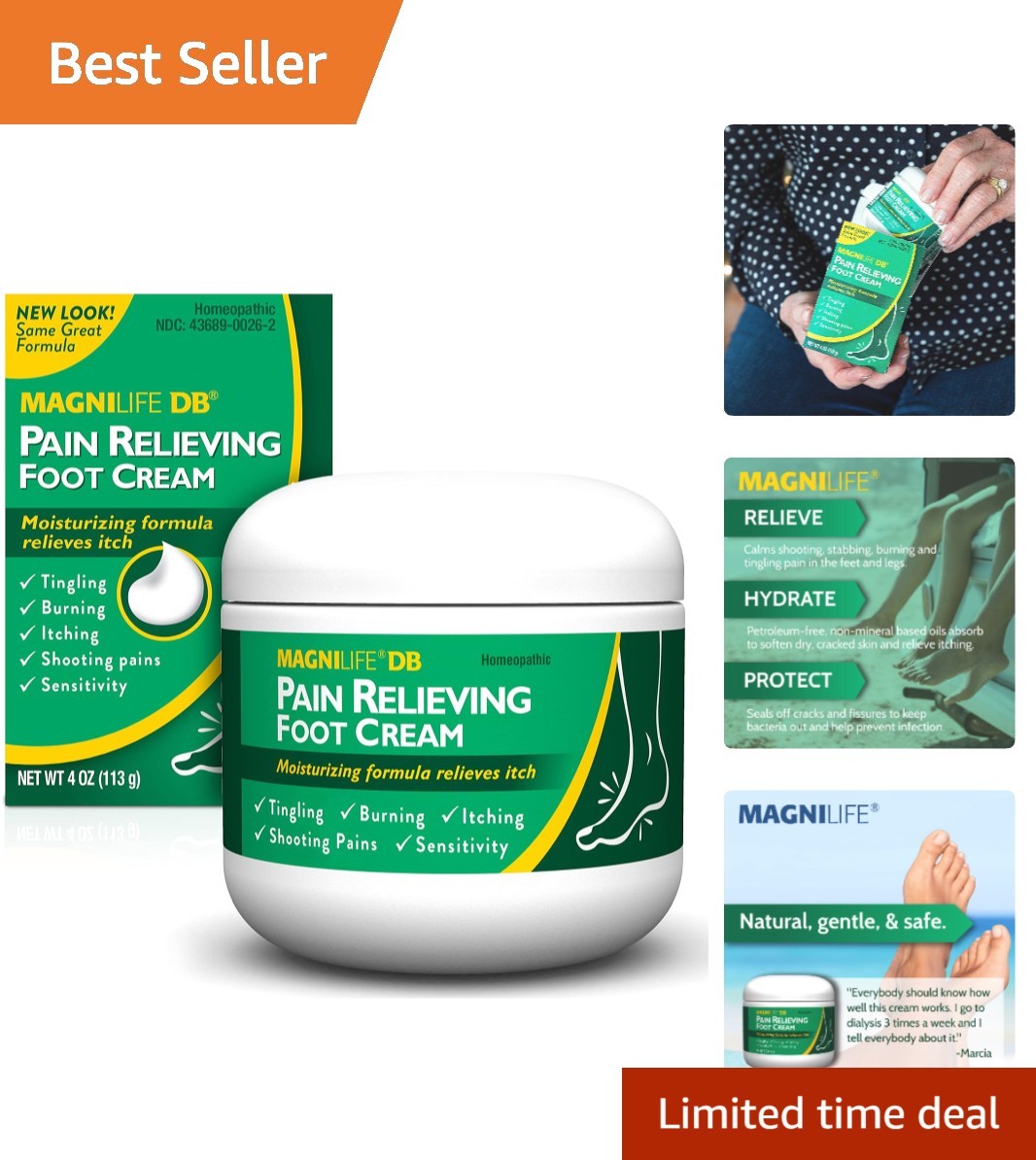 Gentle 4 Oz Jar Pain Relieving Foot Cream – Perfect for Sensitive Skin Relief
