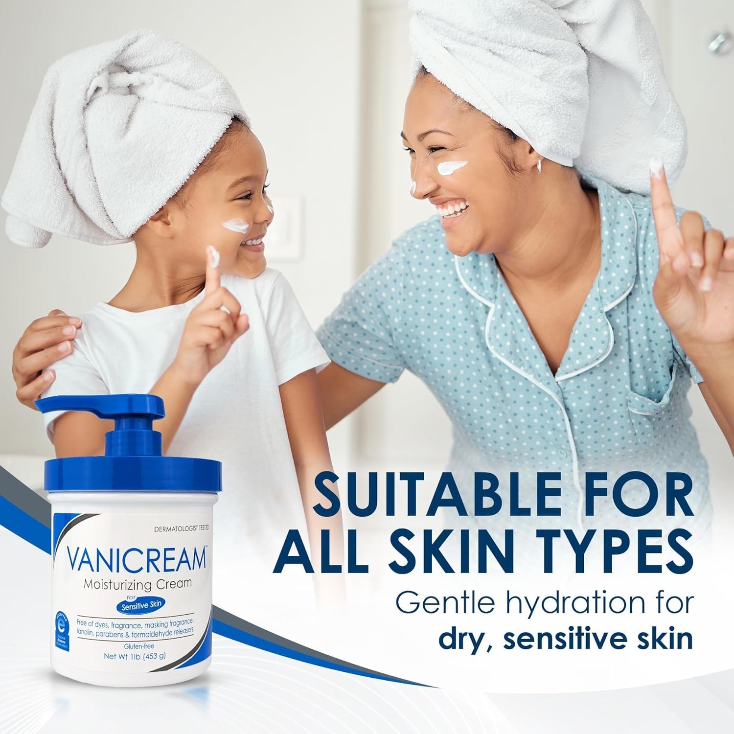 Vanicream Moisturizing Cream for Sensitive Skin – 16 Fl Oz with Pump Dispenser