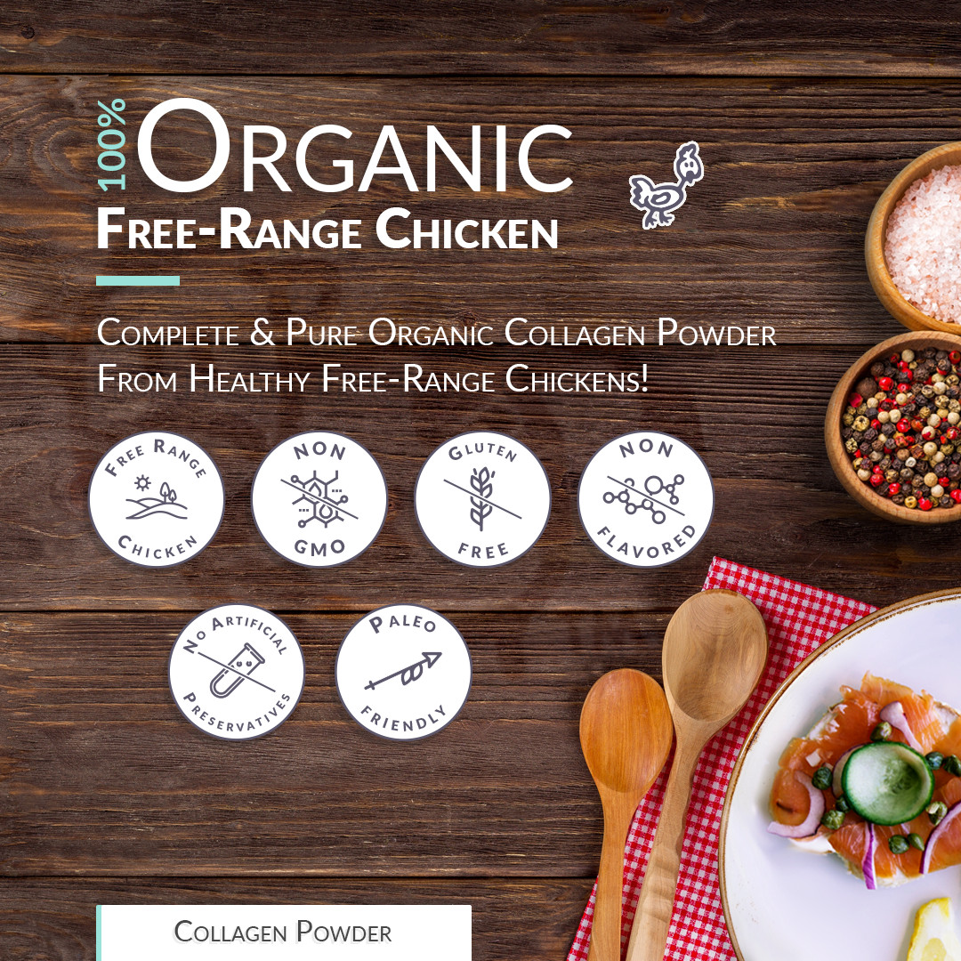 Chicken Bone Broth Collagen Powder – Pure & Organic – Free-Range (2LB / 907g)