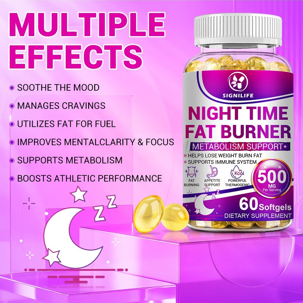 Night Time Fat Burner for Weight Loss Support Sleep Aid Appetite Suppressant-