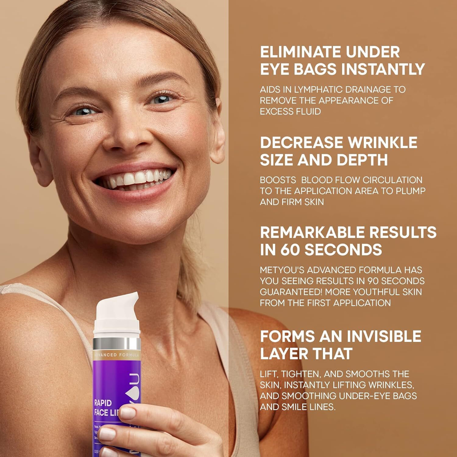 Instant Face Lift Face and Eye Tightening and Lifting Serum in 2 Minutes, 1 oz