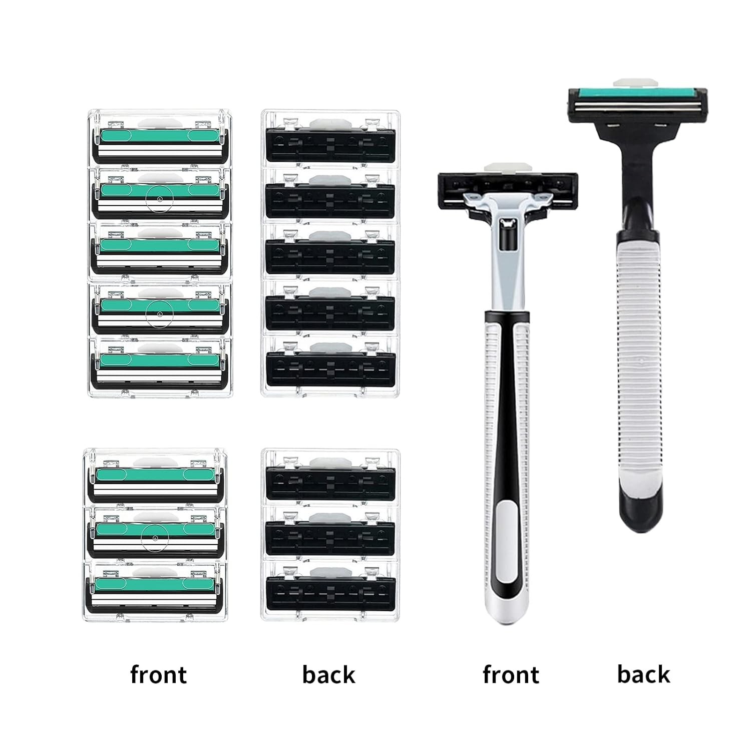 Men’s Disposable Razors 108 Twin Stainless Steel Blades 4 Handles—Smooth Shave