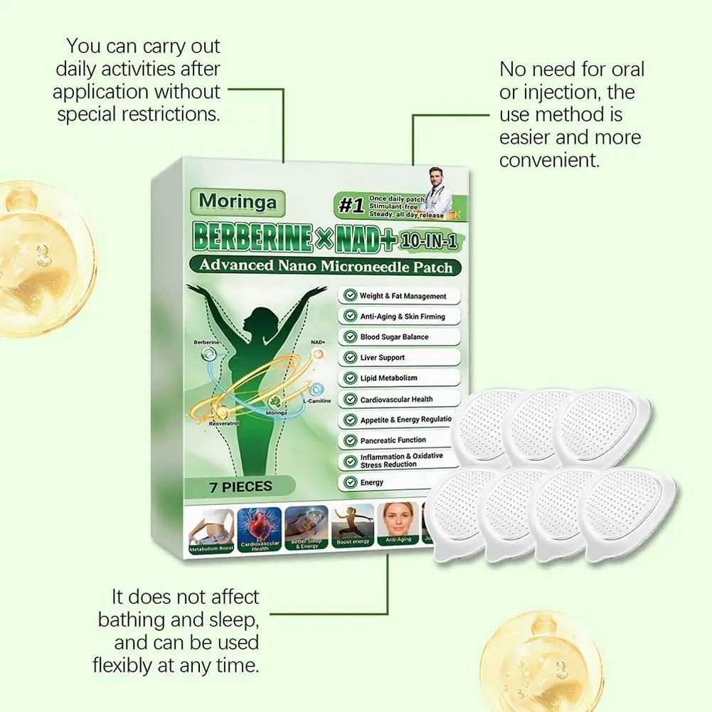 50% OFF Moringa Berberine x NAD+ 10-in-1 Advanced Nano Microneedle Patches New**
