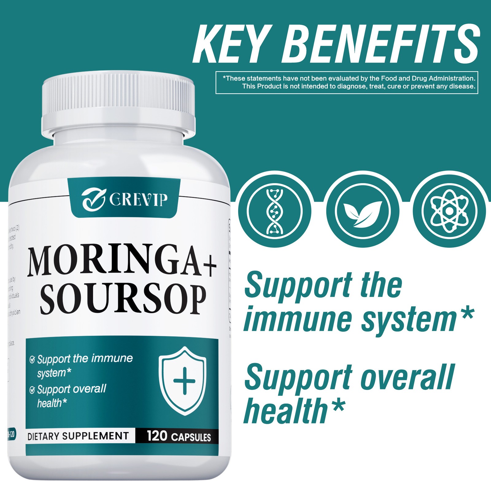 Moringa + Soursop 120pcs – Supports Cellular Health, Antioxidants, Improves Mood
