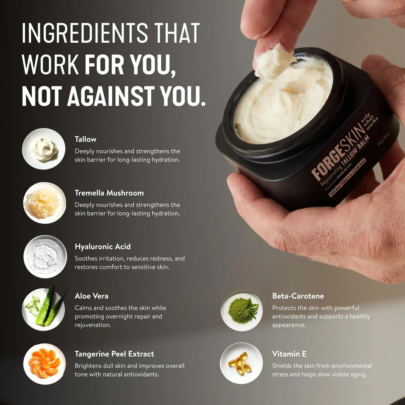 Forge Skin Men’s Face Cream Beef Tallow Face Balm New Version FREE Same Day Ship