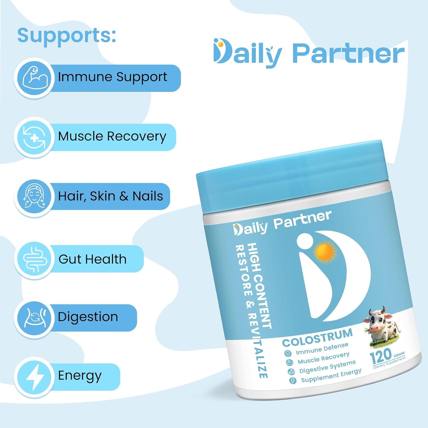 Colostrum Powder Supplement for Humans – Organic Grass-Fed Bovine Colostrum